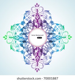 Vector multi colored abstract swirly frame