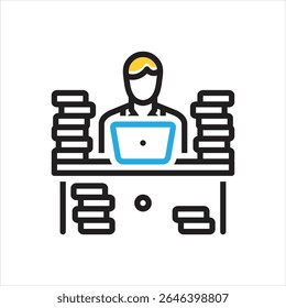 Vector multi colorful icon for much