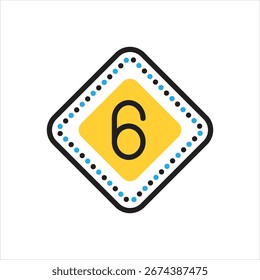 Icono colorido multi del Vector para seis