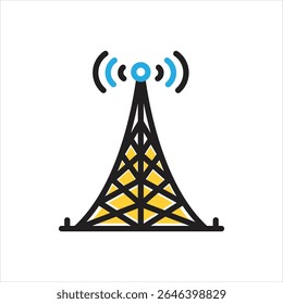 Vector multi colorful icon for tower