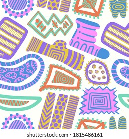 vectorial multidoodle freeform colorido patrón transparente en blanco