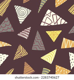 vector multi triangle seamless pattern on brown