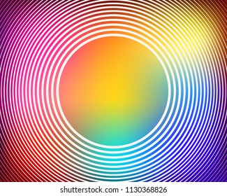vector multi white circles on colorful gradient background