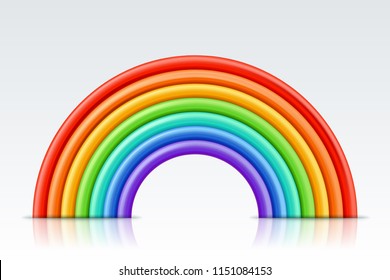 Vector multicolor 3d style illustration of rainbow. Plasticine or clay abstract background or design element.