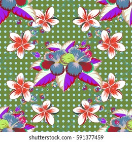 Vector multicolor abstract flower background. Pretty multicolored floral print. Motley.