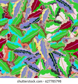 Vector multicolor abstract flower background. Pretty multicolored floral print. Motley seamless pattern.