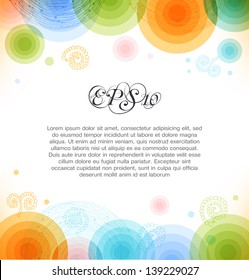 Vector multicolor background with circles. Shiny banner. Web elements for presentations, cards, web pages