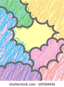 Vector multicolor clouds background