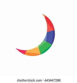 vector of multicolor crescent object design symbol