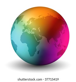 Glossy Blue Earth Globe Stock Vector (Royalty Free) 47040865 | Shutterstock