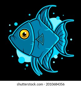 Vector multicolor fish. Isolated scalar. Beauty unusual element for gifts, cards, invitations