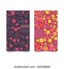 Vector Multicolor Flat Website Vertical Banner Template