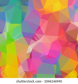 Vector, multicolor geometric background. Triangles, triangulation. Geometric mosaic, colored triangles, application in origami style. Abstract background for web.