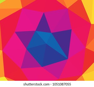 Vector, multicolor geometric background. Triangles, triangulation. Geometric mosaic, colored triangles, application in origami style. Abstract background for web