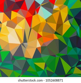 Vector, multicolor geometric background. Triangles, triangulation. Geometric mosaic, colored triangles, application in origami style. Abstract background for web. Abstract geometric triangle backgroun