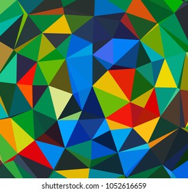 Vector, multicolor geometric background. Triangles, triangulation. Geometric mosaic, colored triangles, application in origami style. Abstract background for web. Abstract geometric triangle backgroun