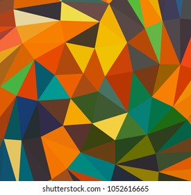 Vector, multicolor geometric background. Triangles, triangulation. Geometric mosaic, colored triangles, application in origami style. Abstract background for web. Abstract geometric triangle backgroun