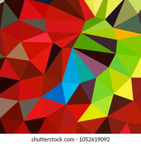 Vector, multicolor geometric background. Triangles, triangulation. Geometric mosaic, colored triangles, application in origami style. Abstract background for web. Abstract geometric triangle backgroun