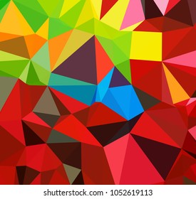 Vector, multicolor geometric background. Triangles, triangulation. Geometric mosaic, colored triangles, application in origami style. Abstract background for web. Abstract geometric triangle backgroun
