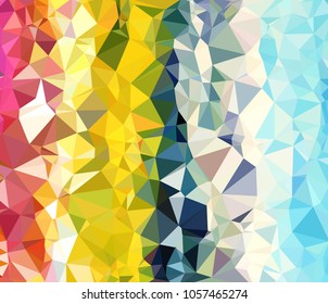Vector, multicolor geometric background. Triangles, triangulation. Geometric mosaic, colored triangles, application in origami style. Abstract background for web. Abstract geometric triangle backgroun