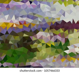 Vector, multicolor geometric background. Triangles, triangulation. Geometric mosaic, colored triangles, application in origami style. Abstract background for web. Abstract geometric triangle backgroun
