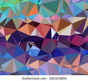 Vector, multicolor geometric background. Triangles, triangulation. Geometric mosaic, colored triangles, application in origami style. Abstract background for web.  