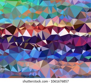 Vector, multicolor geometric background. Triangles, triangulation. Geometric mosaic, colored triangles, application in origami style. Abstract background for web.  