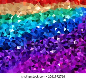 Vector, multicolor geometric background. Triangles, triangulation. Geometric mosaic, colored triangles, application in origami style. Abstract background for web.