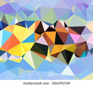 Vector, multicolor geometric background. Triangles, triangulation. Geometric mosaic, colored triangles, application in origami style. Abstract background for web.