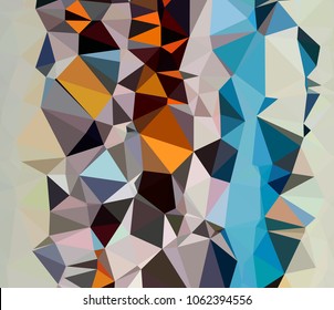 Vector, multicolor geometric background. Triangles, triangulation. Geometric mosaic, colored triangles, application in origami style. Abstract background for web