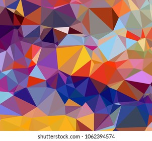 Vector, multicolor geometric background. Triangles, triangulation. Geometric mosaic, colored triangles, application in origami style. Abstract background for web