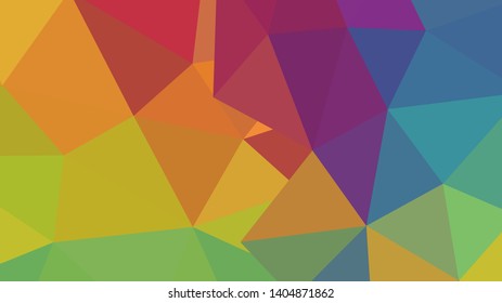 Vector, multicolor geometric background. Triangles, triangulation. Geometric mosaic, colored triangles, application in origami style. Abstract background for web.
