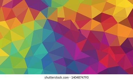 Vector, multicolor geometric background. Triangles, triangulation. Geometric mosaic, colored triangles, application in origami style. Abstract background for web.