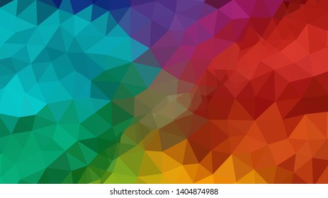 Vector, multicolor geometric background. Triangles, triangulation. Geometric mosaic, colored triangles, application in origami style. Abstract background for web.