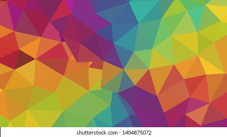 Vector, multicolor geometric background. Triangles, triangulation. Geometric mosaic, colored triangles, application in origami style. Abstract background for web.