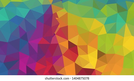 Vector, multicolor geometric background. Triangles, triangulation. Geometric mosaic, colored triangles, application in origami style. Abstract background for web.