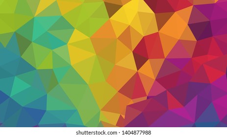 Vector, multicolor geometric background. Triangles, triangulation. Geometric mosaic, colored triangles, application in origami style. Abstract background for web.