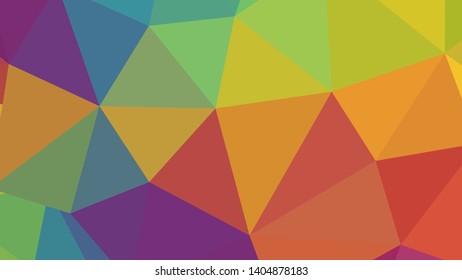 Vector, multicolor geometric background. Triangles, triangulation. Geometric mosaic, colored triangles, application in origami style. Abstract background for web.