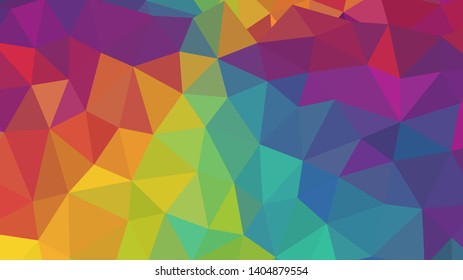 Vector, multicolor geometric background. Triangles, triangulation. Geometric mosaic, colored triangles, application in origami style. Abstract background for web.
