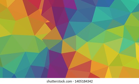 Vector, multicolor geometric background. Triangles, triangulation. Geometric mosaic, colored triangles, application in origami style. Abstract background for web.