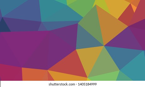Vector, multicolor geometric background. Triangles, triangulation. Geometric mosaic, colored triangles, application in origami style. Abstract background for web.