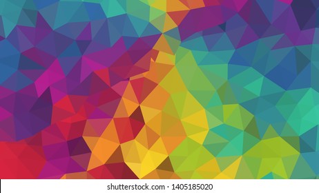 Vector, multicolor geometric background. Triangles, triangulation. Geometric mosaic, colored triangles, application in origami style. Abstract background for web.