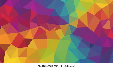 Vector, multicolor geometric background. Triangles, triangulation. Geometric mosaic, colored triangles, application in origami style. Abstract background for web.