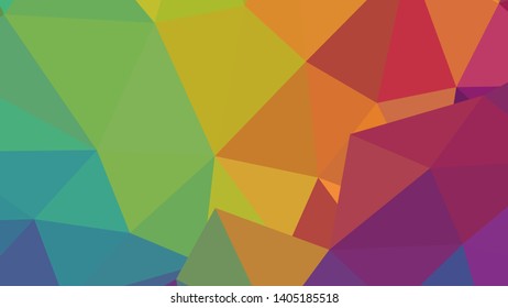 Vector, multicolor geometric background. Triangles, triangulation. Geometric mosaic, colored triangles, application in origami style. Abstract background for web.