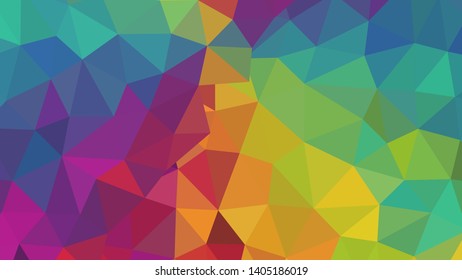 Vector, multicolor geometric background. Triangles, triangulation. Geometric mosaic, colored triangles, application in origami style. Abstract background for web.