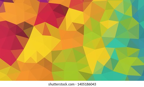 Vector, multicolor geometric background. Triangles, triangulation. Geometric mosaic, colored triangles, application in origami style. Abstract background for web.