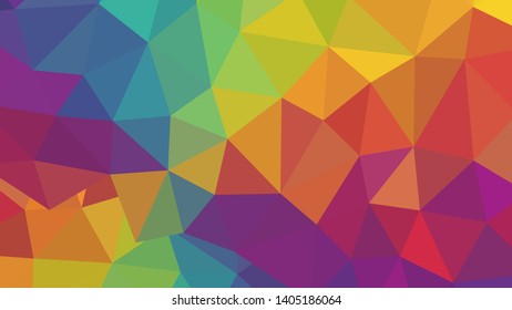 Vector, multicolor geometric background. Triangles, triangulation. Geometric mosaic, colored triangles, application in origami style. Abstract background for web.