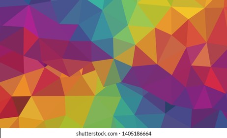 Vector, multicolor geometric background. Triangles, triangulation. Geometric mosaic, colored triangles, application in origami style. Abstract background for web.