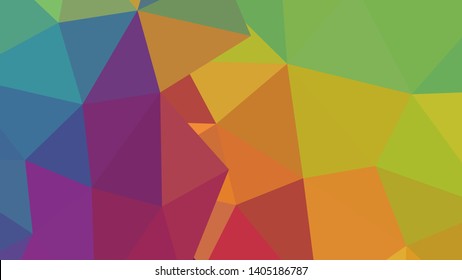 Vector, multicolor geometric background. Triangles, triangulation. Geometric mosaic, colored triangles, application in origami style. Abstract background for web.