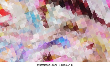 Vector, multicolor geometric background. Triangles, triangulation. Geometric mosaic, colored triangles, application in origami style. Abstract background for web.